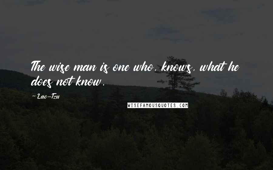 Lao-Tzu Quotes: The wise man is one who, knows, what he does not know.