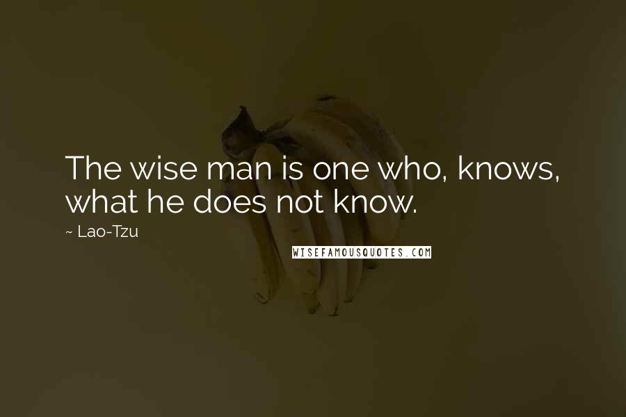 Lao-Tzu Quotes: The wise man is one who, knows, what he does not know.