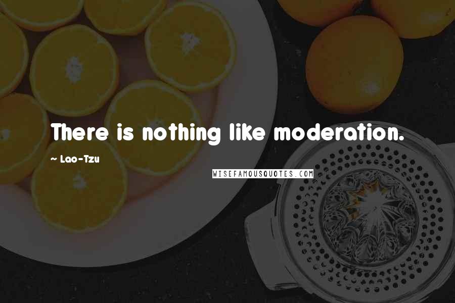 Lao-Tzu Quotes: There is nothing like moderation.