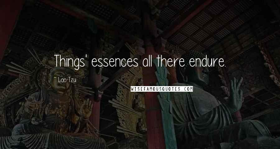 Lao-Tzu Quotes: Things' essences all there endure.