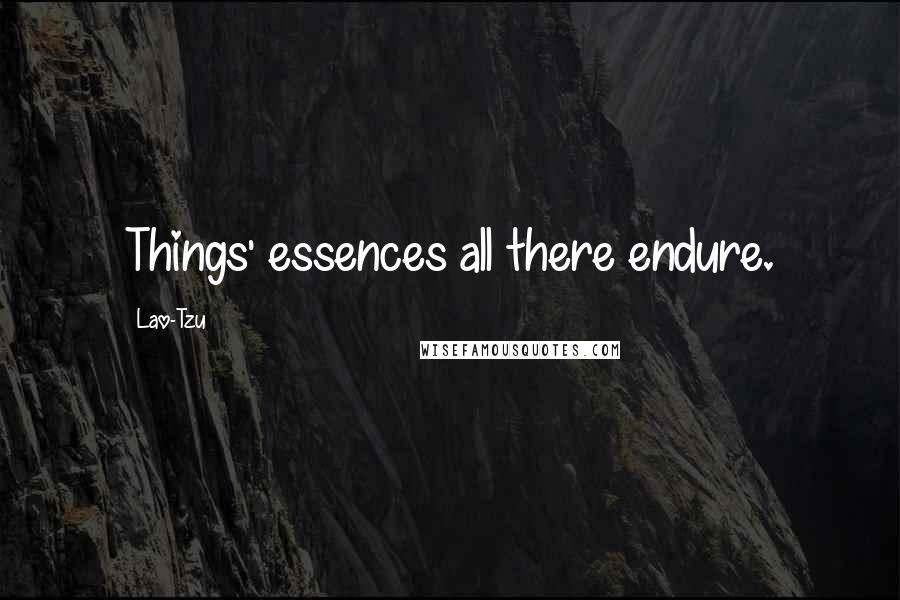 Lao-Tzu Quotes: Things' essences all there endure.