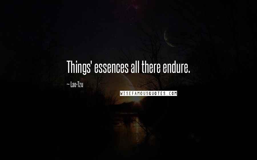 Lao-Tzu Quotes: Things' essences all there endure.