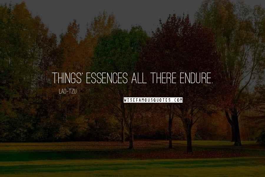 Lao-Tzu Quotes: Things' essences all there endure.