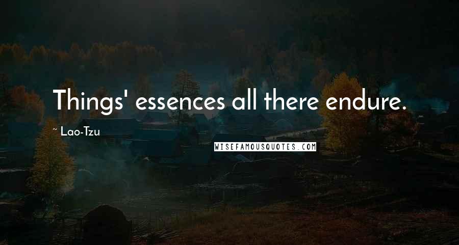 Lao-Tzu Quotes: Things' essences all there endure.