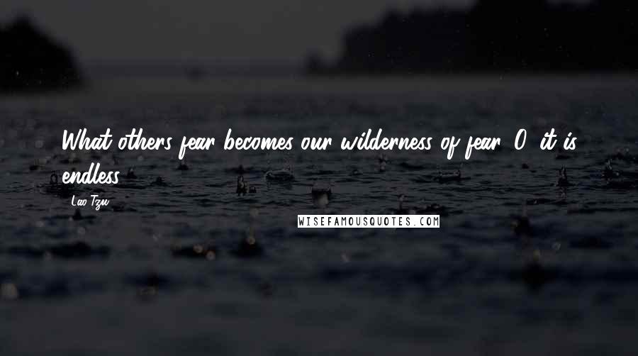 Lao-Tzu Quotes: What others fear becomes our wilderness of fear. O, it is endless!