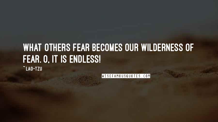 Lao-Tzu Quotes: What others fear becomes our wilderness of fear. O, it is endless!