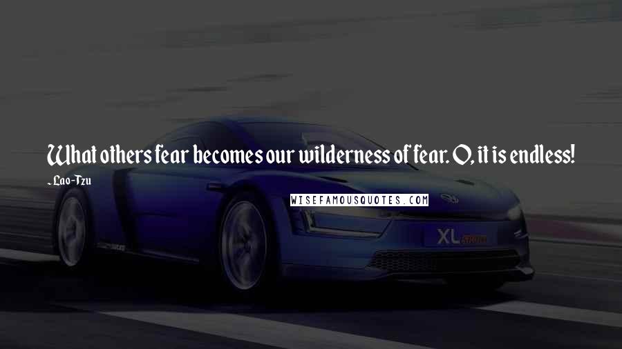 Lao-Tzu Quotes: What others fear becomes our wilderness of fear. O, it is endless!