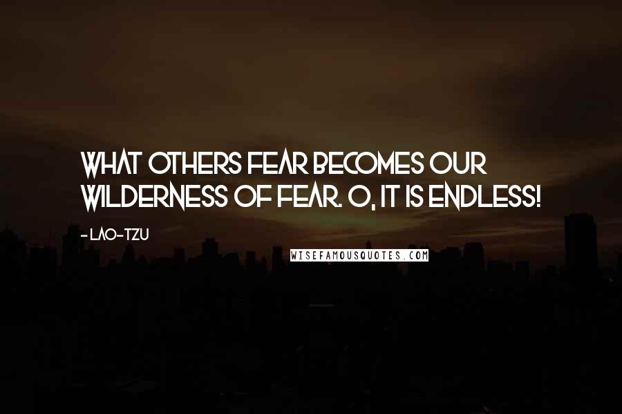 Lao-Tzu Quotes: What others fear becomes our wilderness of fear. O, it is endless!