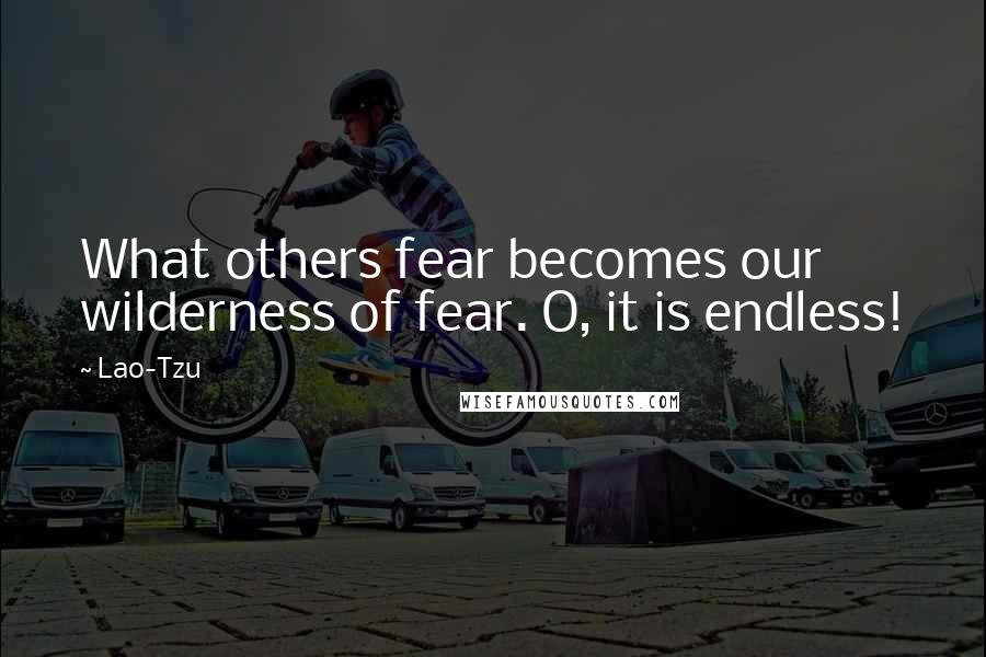 Lao-Tzu Quotes: What others fear becomes our wilderness of fear. O, it is endless!