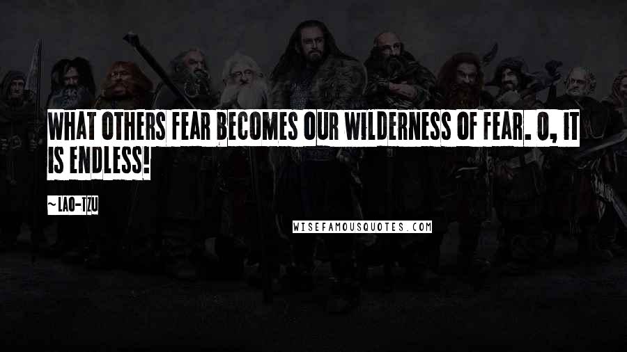 Lao-Tzu Quotes: What others fear becomes our wilderness of fear. O, it is endless!