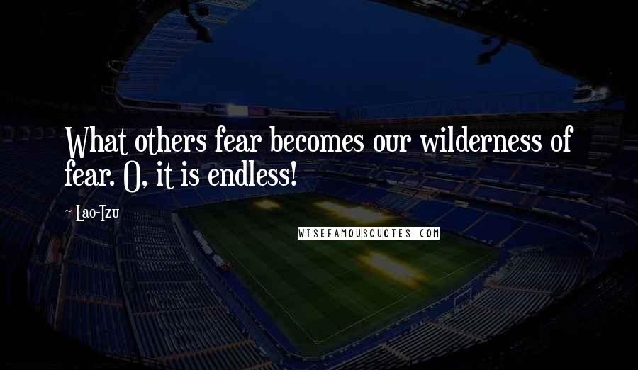 Lao-Tzu Quotes: What others fear becomes our wilderness of fear. O, it is endless!