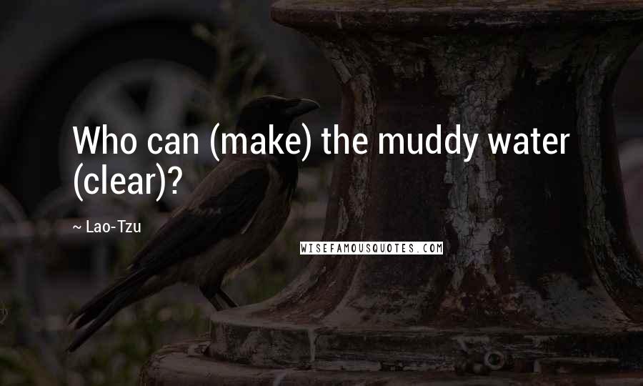 Lao-Tzu Quotes: Who can (make) the muddy water (clear)?