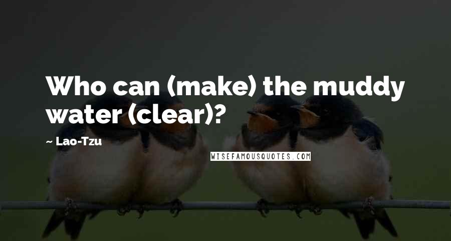 Lao-Tzu Quotes: Who can (make) the muddy water (clear)?