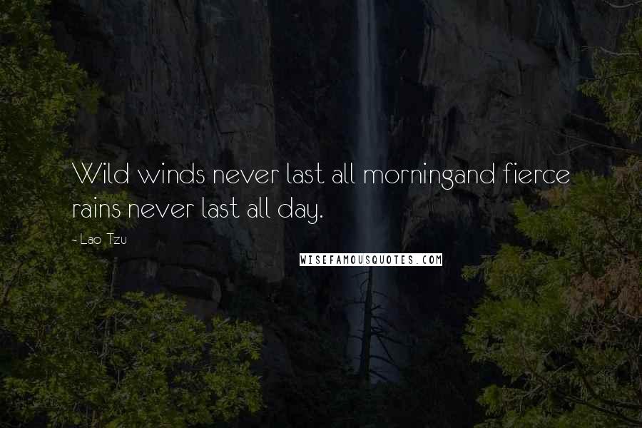 Lao-Tzu Quotes: Wild winds never last all morningand fierce rains never last all day.