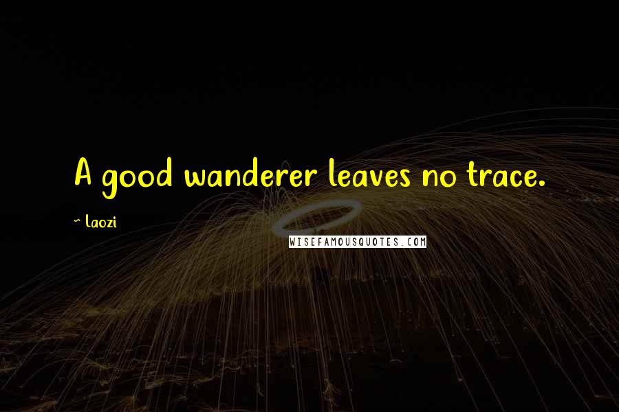 Laozi Quotes: A good wanderer leaves no trace.