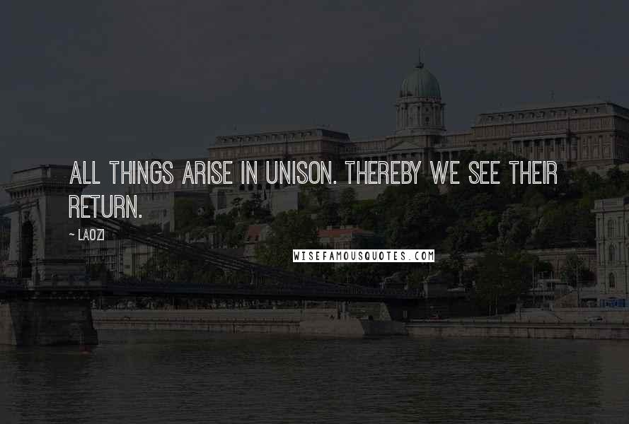 Laozi Quotes: All things arise in unison. Thereby we see their return.