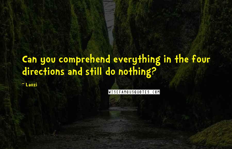 Laozi Quotes: Can you comprehend everything in the four directions and still do nothing?