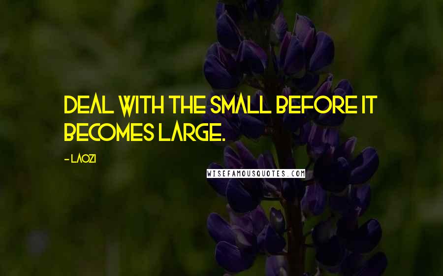 Laozi Quotes: Deal with the small before it becomes large.