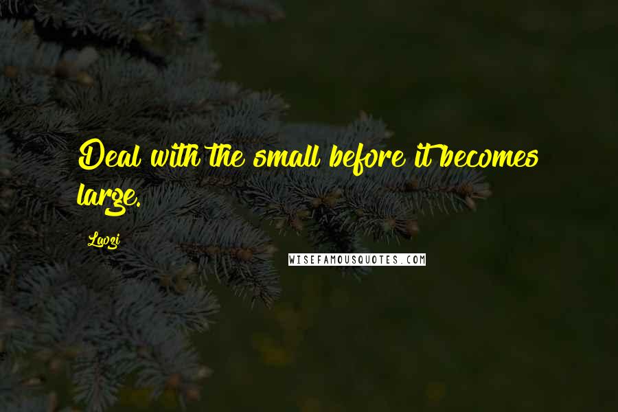 Laozi Quotes: Deal with the small before it becomes large.
