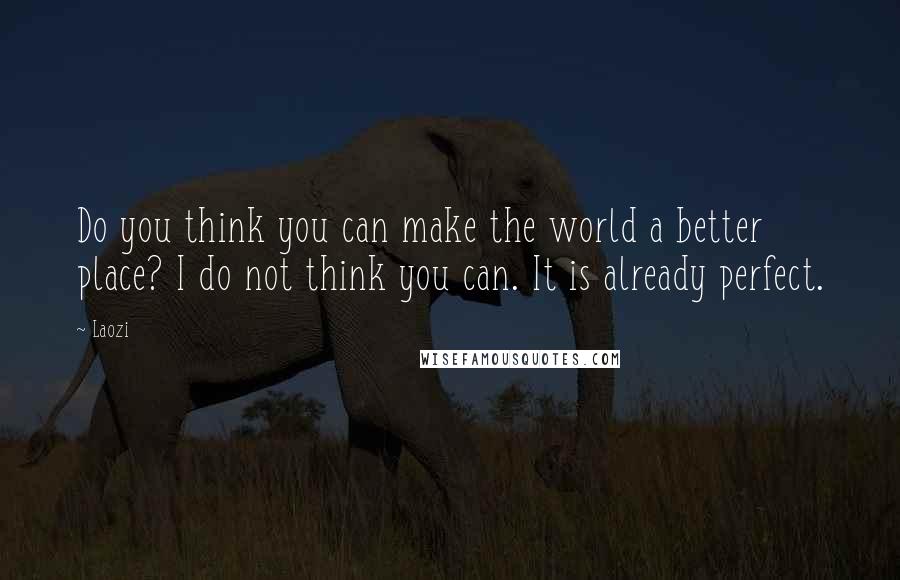 Laozi Quotes: Do you think you can make the world a better place? I do not think you can. It is already perfect.