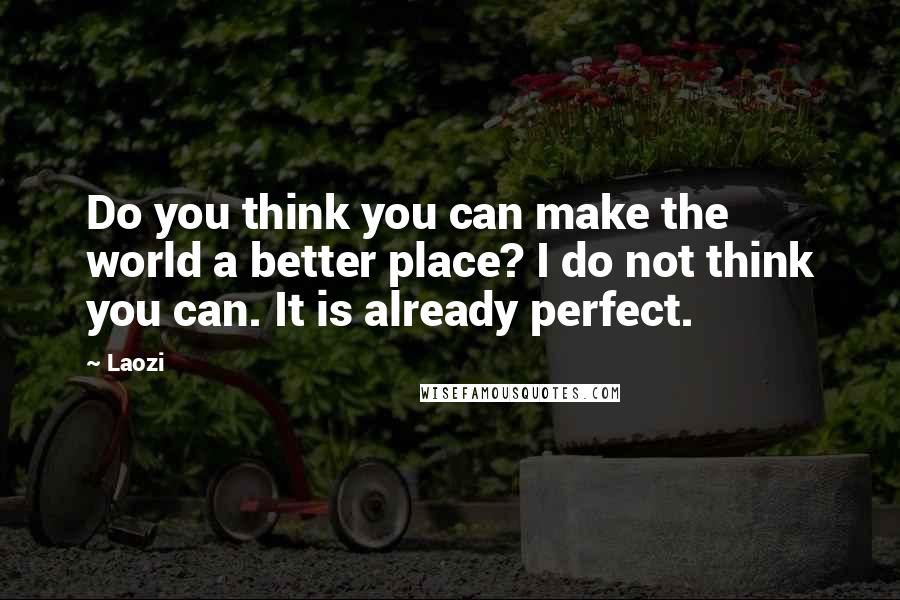 Laozi Quotes: Do you think you can make the world a better place? I do not think you can. It is already perfect.