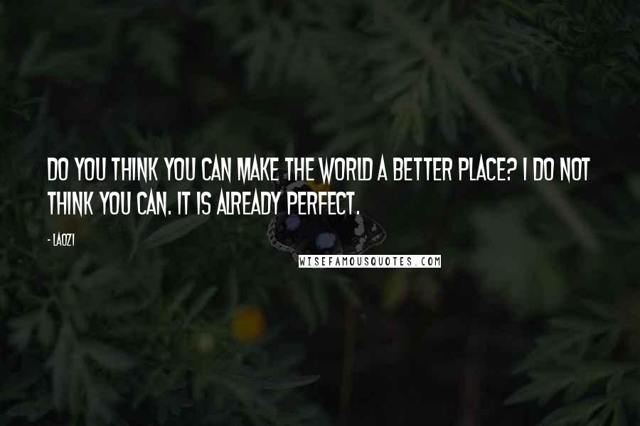 Laozi Quotes: Do you think you can make the world a better place? I do not think you can. It is already perfect.
