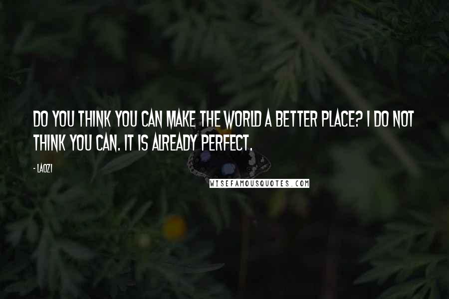 Laozi Quotes: Do you think you can make the world a better place? I do not think you can. It is already perfect.