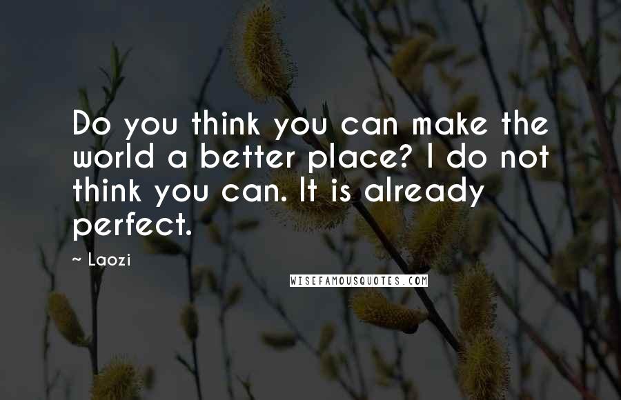 Laozi Quotes: Do you think you can make the world a better place? I do not think you can. It is already perfect.