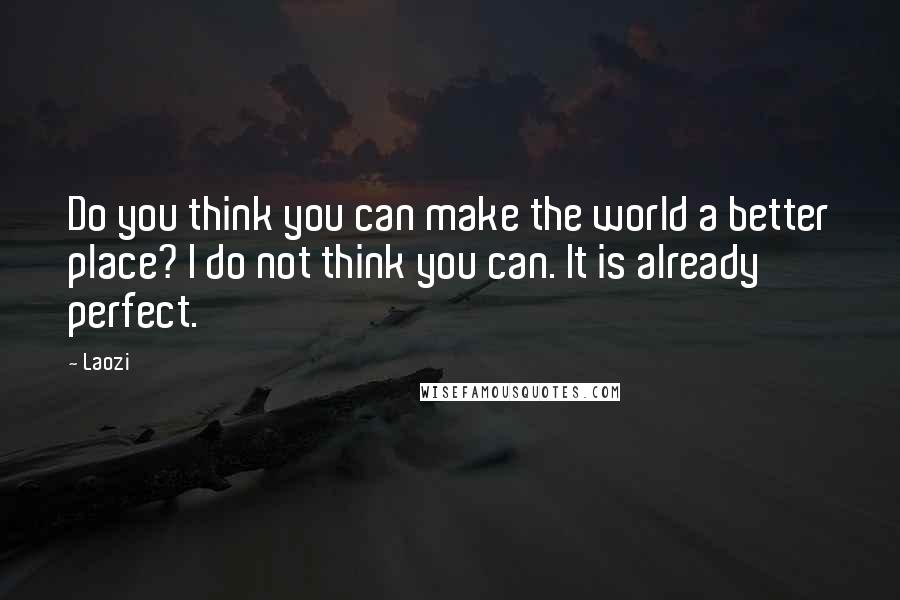 Laozi Quotes: Do you think you can make the world a better place? I do not think you can. It is already perfect.