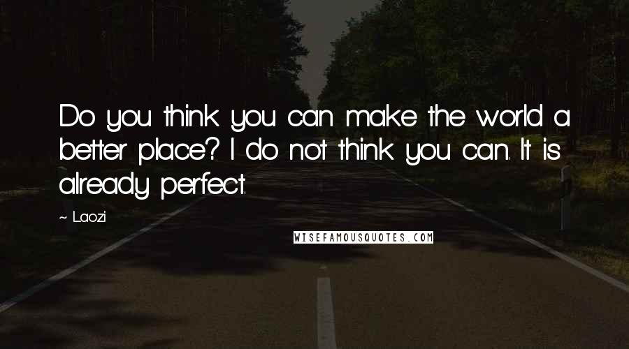 Laozi Quotes: Do you think you can make the world a better place? I do not think you can. It is already perfect.