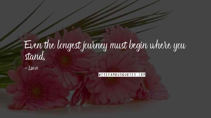 Laozi Quotes: Even the longest journey must begin where you stand.