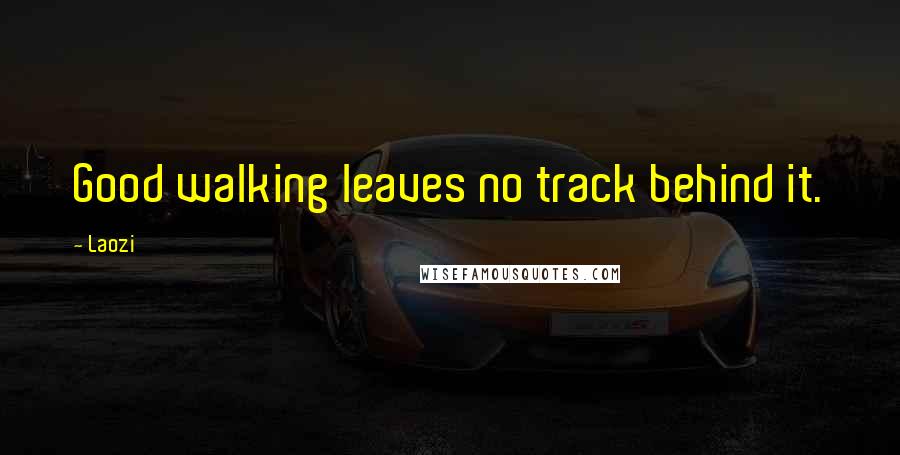 Laozi Quotes: Good walking leaves no track behind it.