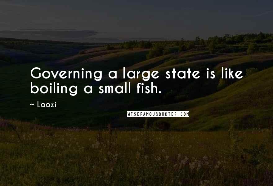 Laozi Quotes: Governing a large state is like boiling a small fish.