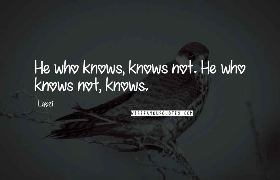 Laozi Quotes: He who knows, knows not. He who knows not, knows.