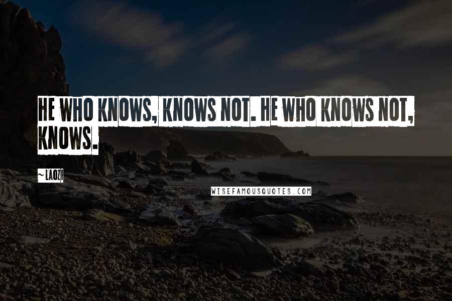 Laozi Quotes: He who knows, knows not. He who knows not, knows.