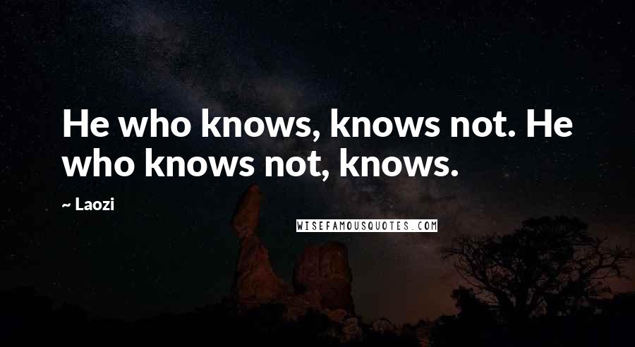 Laozi Quotes: He who knows, knows not. He who knows not, knows.