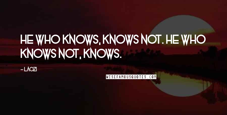 Laozi Quotes: He who knows, knows not. He who knows not, knows.