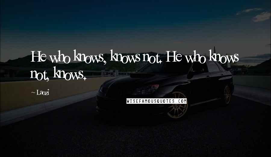 Laozi Quotes: He who knows, knows not. He who knows not, knows.