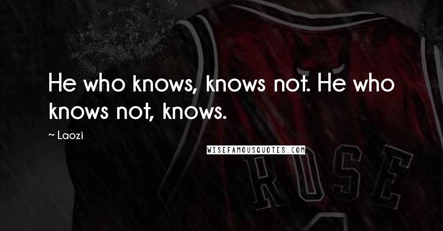 Laozi Quotes: He who knows, knows not. He who knows not, knows.