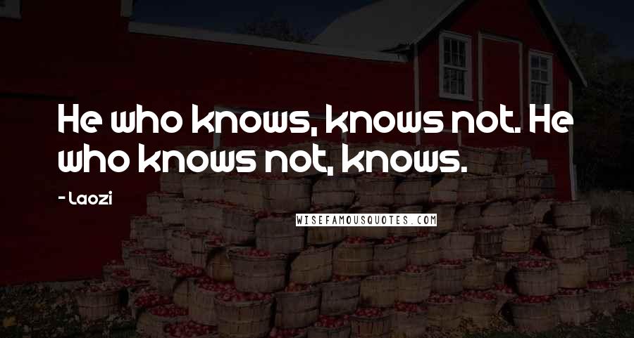 Laozi Quotes: He who knows, knows not. He who knows not, knows.