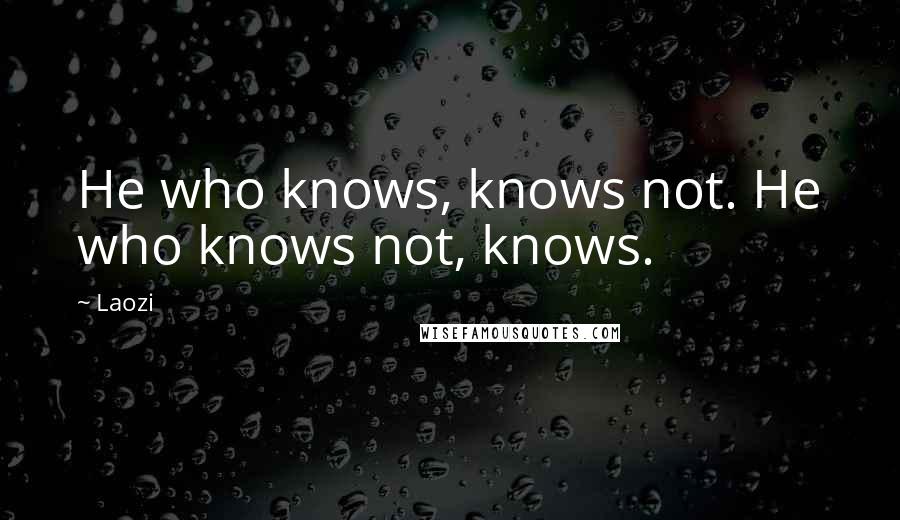 Laozi Quotes: He who knows, knows not. He who knows not, knows.
