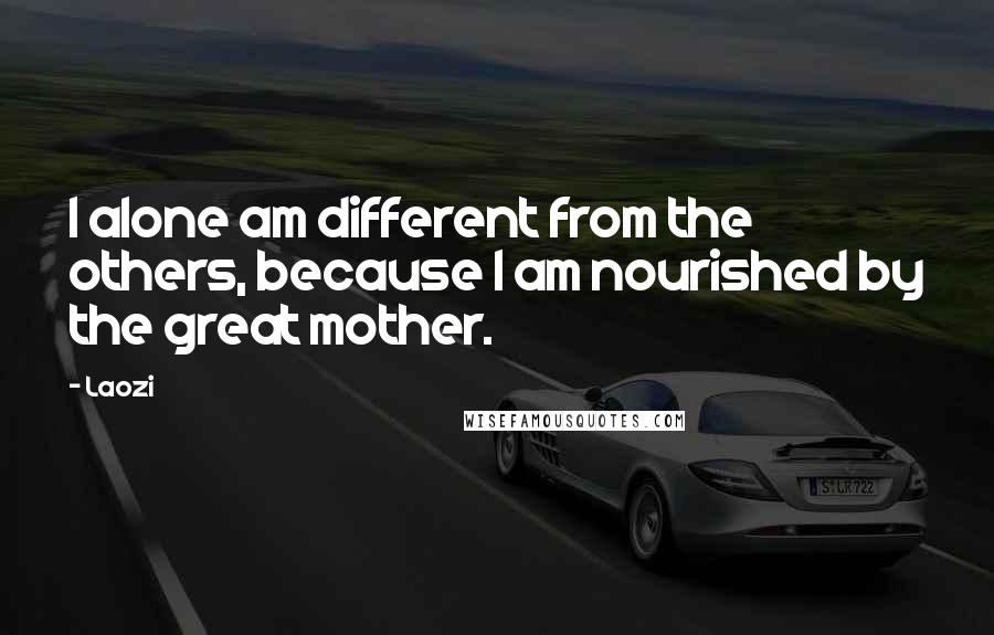 Laozi Quotes: I alone am different from the others, because I am nourished by the great mother.