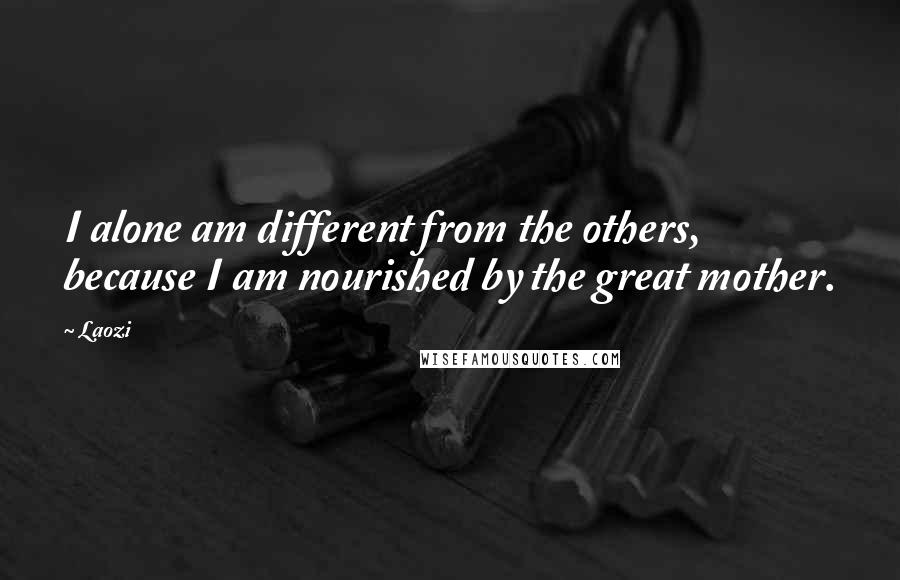 Laozi Quotes: I alone am different from the others, because I am nourished by the great mother.