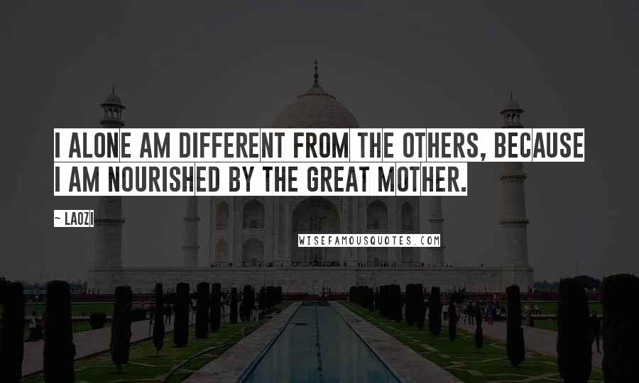 Laozi Quotes: I alone am different from the others, because I am nourished by the great mother.