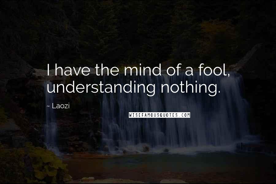 Laozi Quotes: I have the mind of a fool, understanding nothing.