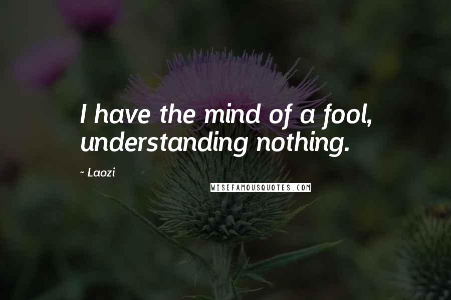 Laozi Quotes: I have the mind of a fool, understanding nothing.