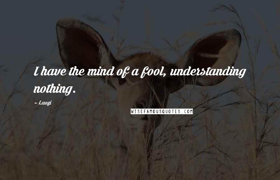 Laozi Quotes: I have the mind of a fool, understanding nothing.