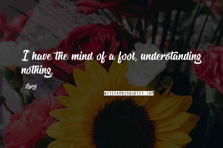Laozi Quotes: I have the mind of a fool, understanding nothing.