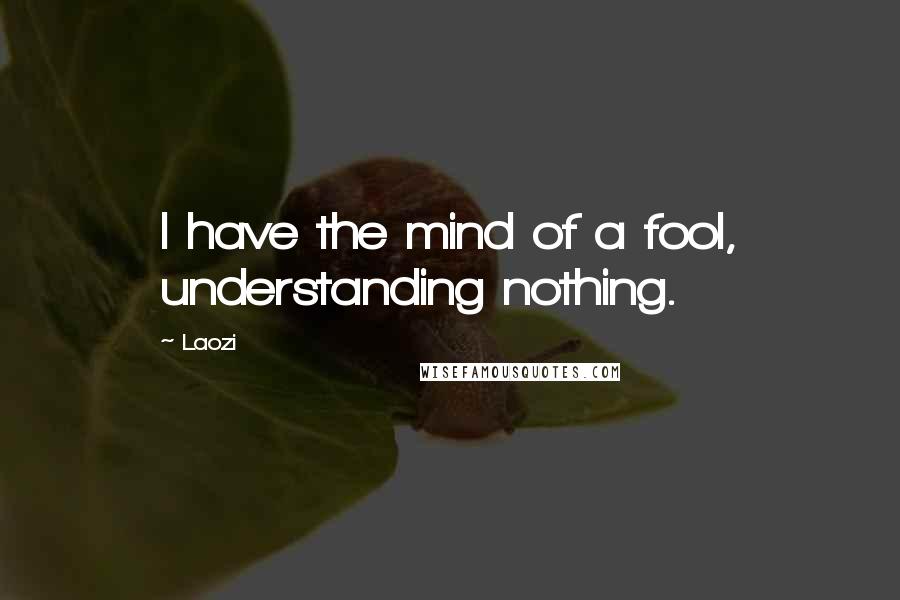 Laozi Quotes: I have the mind of a fool, understanding nothing.