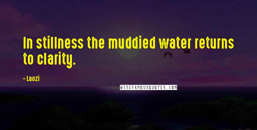 Laozi Quotes: In stillness the muddied water returns to clarity.